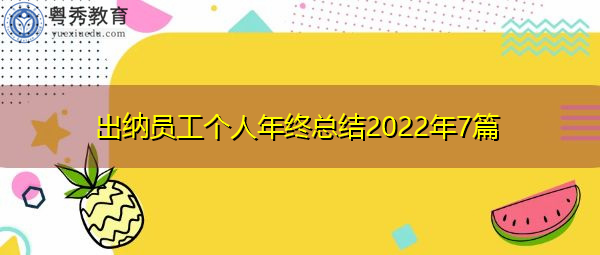 出纳员工个人年终总结2022年7篇