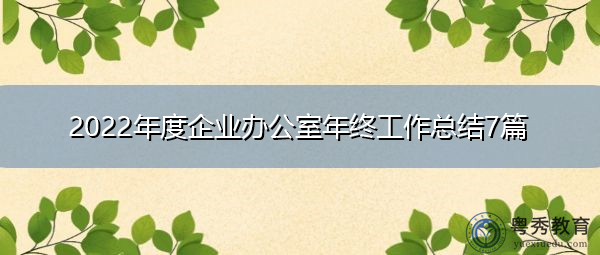 2022年度企业办公室年终工作总结7篇