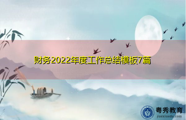 财务2022年度工作总结模板7篇