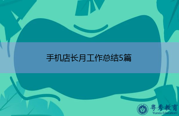 手机店长月工作总结5篇