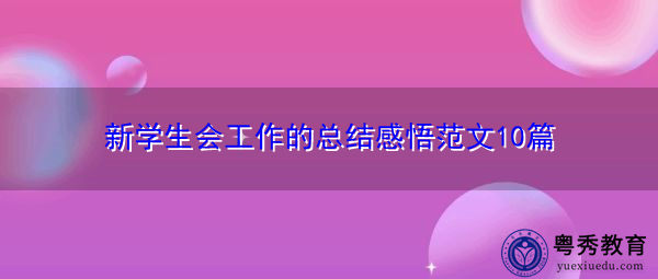 新学生会工作的总结感悟范文10篇 新学生会工作的总结感悟范文10篇