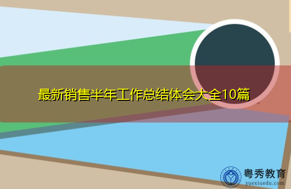 最新销售半年工作总结体会大全10篇