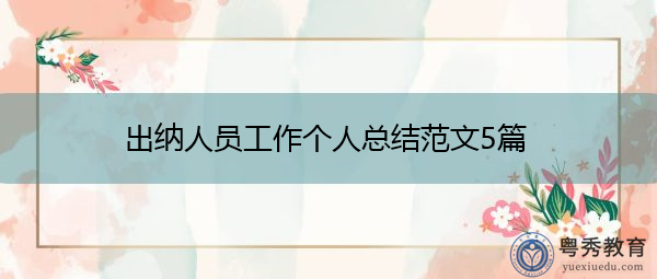 出纳人员工作个人总结范文5篇 出纳人员工作个人总结范文5篇
