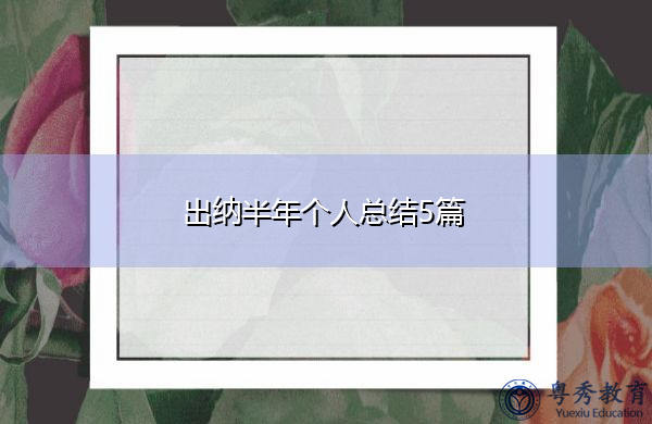 出纳半年个人总结5篇 出纳半年个人总结5篇