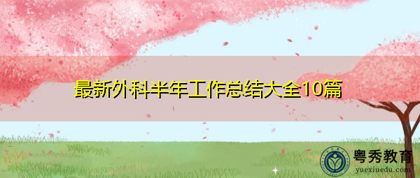 最新外科半年工作总结大全10篇