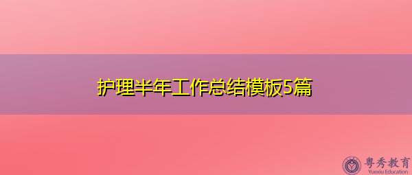 护理半年工作总结模板5篇