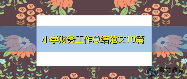 小学财务工作总结范文10篇