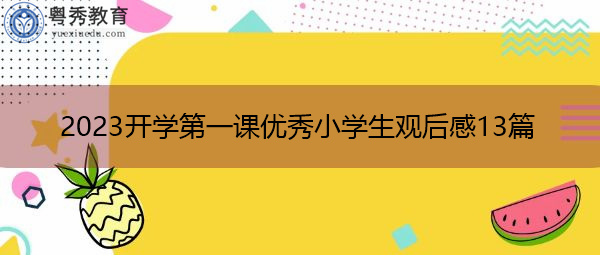 2023开学第一课优秀小学生观后感13篇