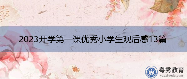 2023开学第一课优秀小学生观后感13篇