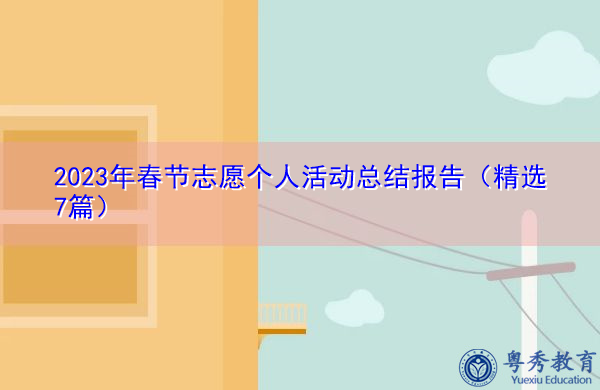 2023年春节志愿个人活动总结报告（精选7篇）