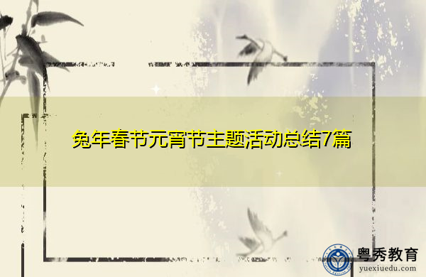兔年春节元宵节主题活动总结7篇