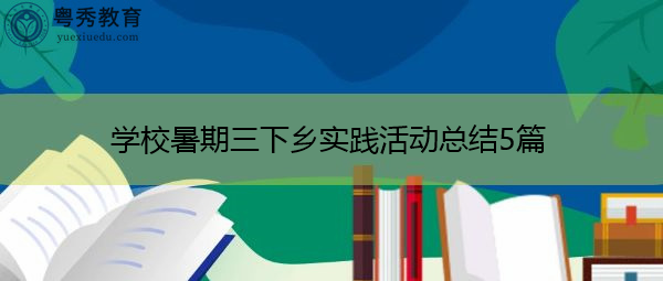 学校暑期三下乡实践活动总结5篇