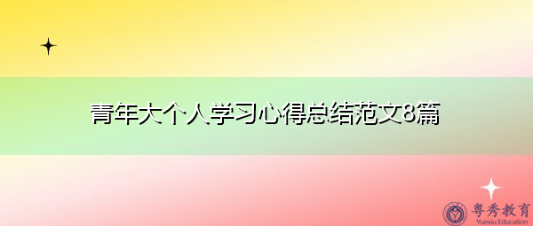 青年大个人学习心得总结范文8篇