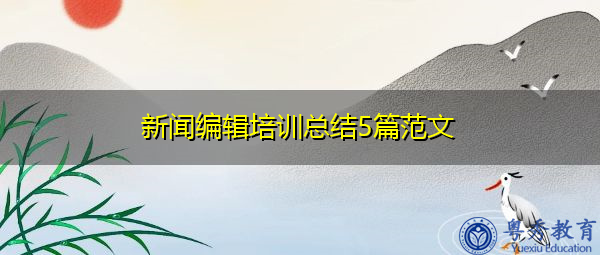 新闻编辑培训总结5篇范文