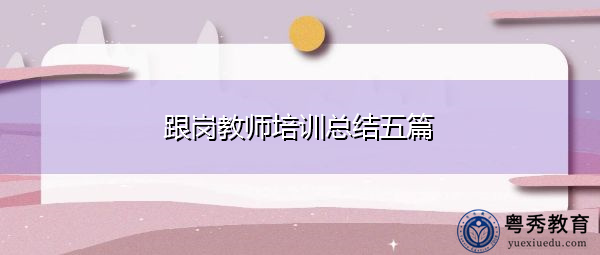 跟岗教师培训总结五篇