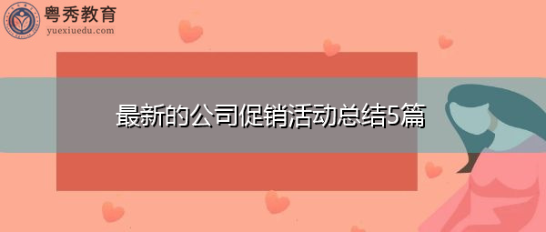 最新的公司促销活动总结5篇