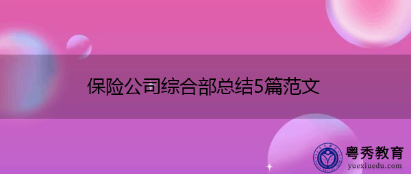 保险公司综合部总结5篇范文