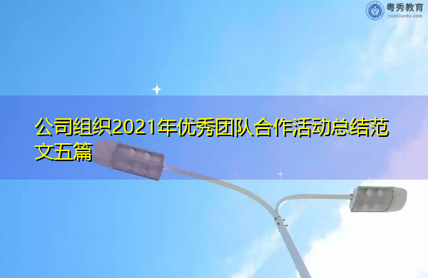 公司组织2021年优秀团队合作活动总结范文五篇 公司组织2021年优秀团队合作活动总结范文五篇