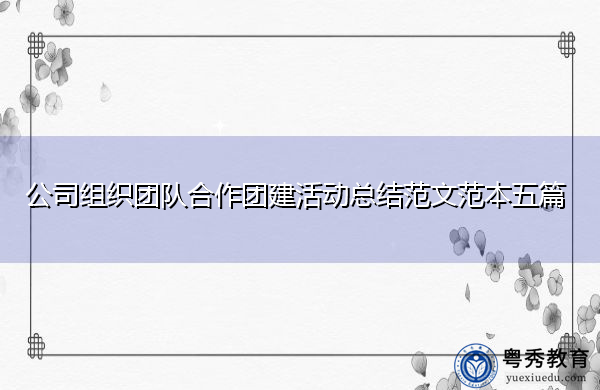 公司组织团队合作团建活动总结范文范本五篇 公司组织团队合作团建活动总结范文范本五篇