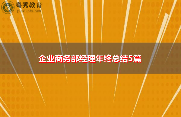 企业商务部经理年终总结5篇