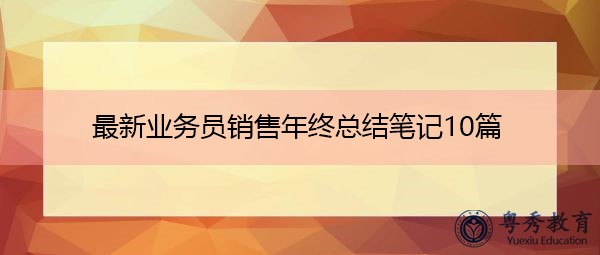 最新业务员销售年终总结笔记10篇 最新业务员销售年终总结笔记10篇