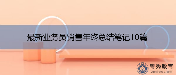 最新业务员销售年终总结笔记10篇 最新业务员销售年终总结笔记10篇