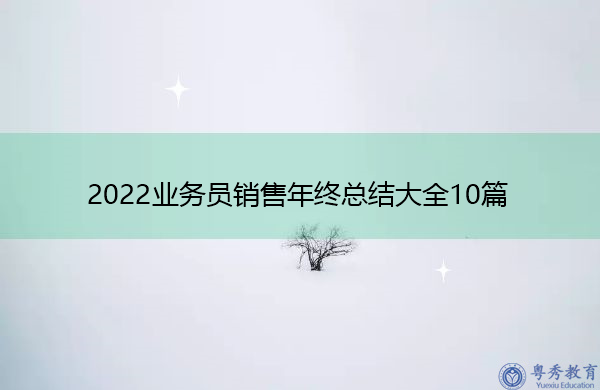2022业务员销售年终总结大全10篇 2022业务员销售年终总结大全10篇