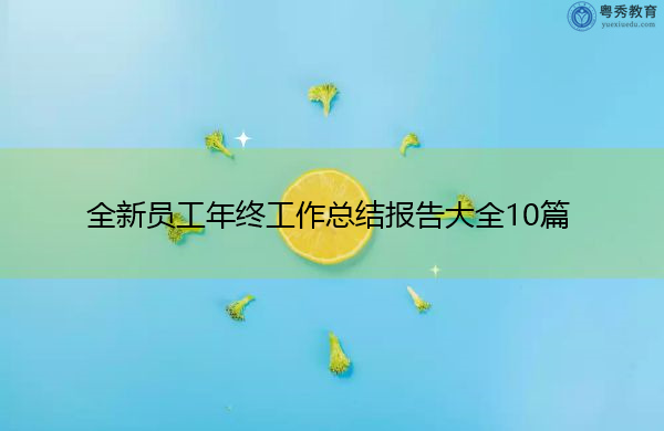 全新员工年终工作总结报告大全10篇