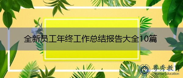 全新员工年终工作总结报告大全10篇