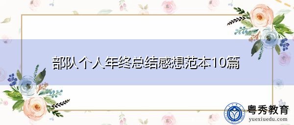 部队个人年终总结感想范本10篇