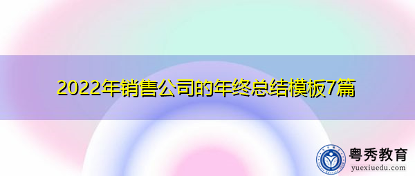 2022年销售公司的年终总结模板7篇