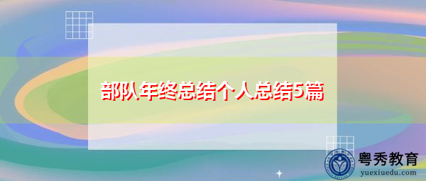 部队年终总结个人总结5篇