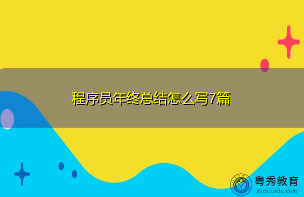 程序员年终总结怎么写7篇