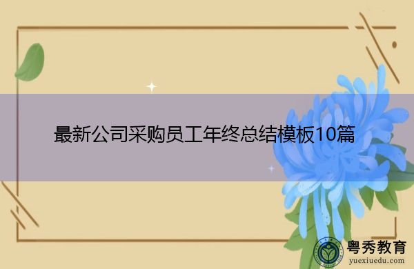 最新公司采购员工年终总结模板10篇