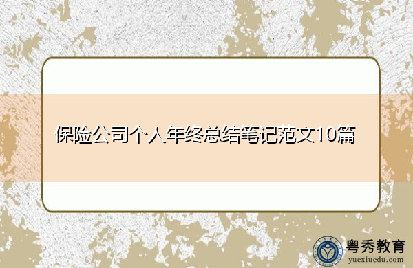 保险公司个人年终总结笔记范文10篇 保险公司个人年终总结笔记范文10篇