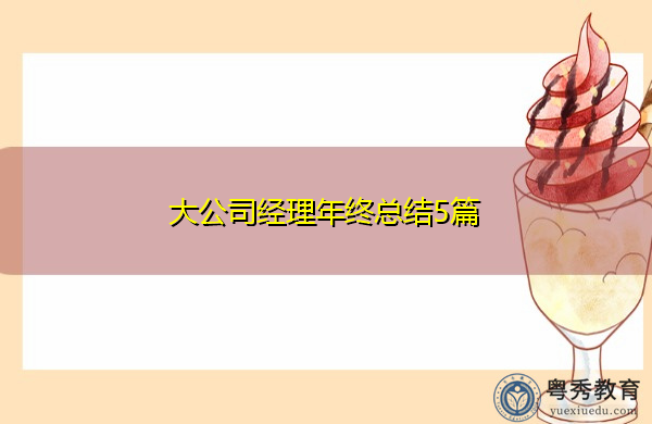 大公司经理年终总结5篇