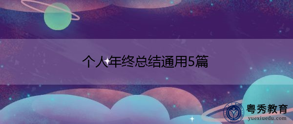 个人年终总结通用5篇