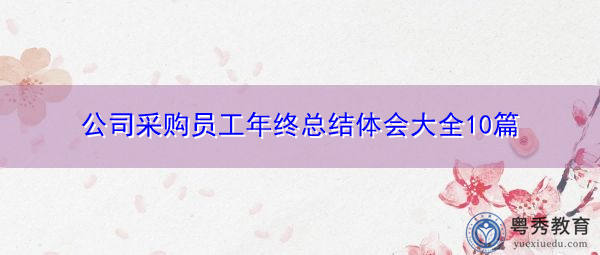 公司采购员工年终总结体会大全10篇 公司采购员工年终总结体会大全10篇