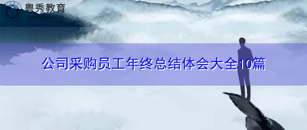 公司采购员工年终总结体会大全10篇 公司采购员工年终总结体会大全10篇