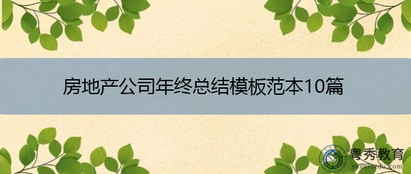 房地产公司年终总结模板范本10篇 房地产公司年终总结模板范本10篇
