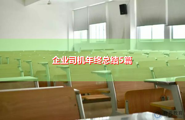 企业司机年终总结5篇 企业司机年终总结5篇