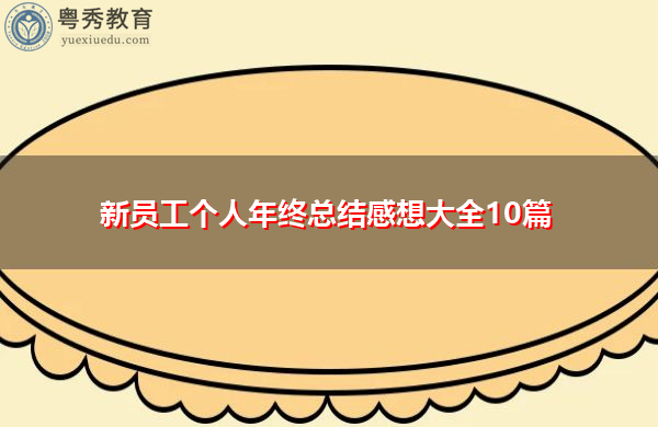 新员工个人年终总结感想大全10篇 新员工个人年终总结感想大全10篇