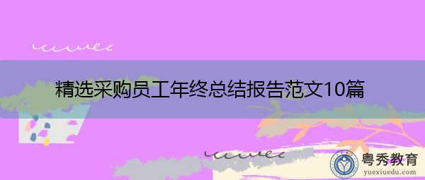 精选采购员工年终总结报告范文10篇