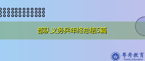 部队义务兵年终总结5篇