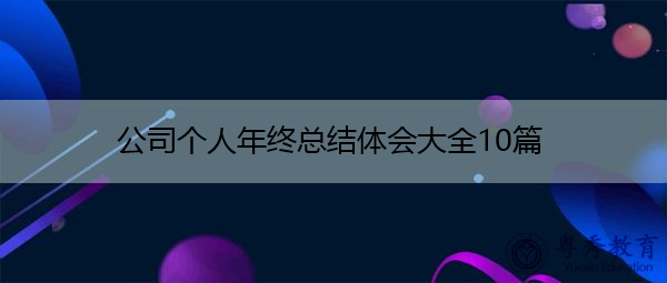 公司个人年终总结体会大全10篇 公司个人年终总结体会大全10篇