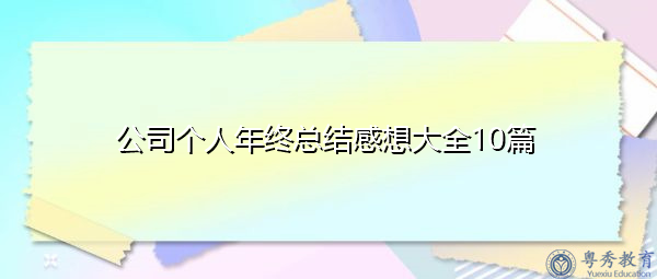 公司个人年终总结感想大全10篇 公司个人年终总结感想大全10篇