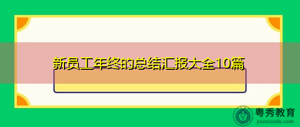 新员工年终的总结汇报大全10篇