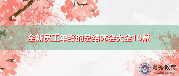 全新员工年终的总结体会大全10篇 全新员工年终的总结体会大全10篇