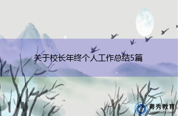 关于校长年终个人工作总结5篇 关于校长年终个人工作总结5篇