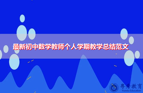 最新初中数学教师个人学期教学总结范文